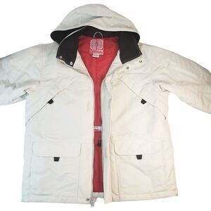 Transnine tan heavy multi-pockets hooded jacket